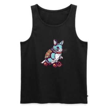 Chinchilla has as a hobby skating with the skateboard - Men's Premium Organic Tank Top - black - Front - Michal (187cm)