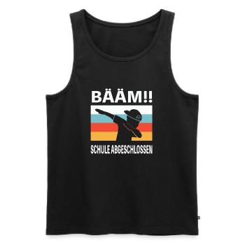 Bääm Schule Abgeschlossen Schüler Schulabschluss - Männer Premium Bio Tank Top - Schwarz - Vorne - Michal (187cm)