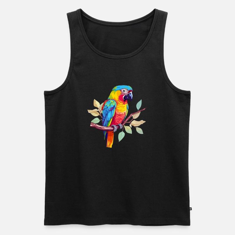 Hacki der Papagei - Männer Premium Bio Tank Top - Schwarz