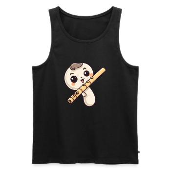 Flute in comic style - Men's Premium Organic Tank Top - black - Front - Michal (187cm)