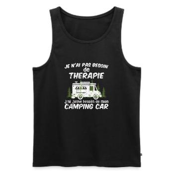 Camping Je N'ai Pas Besoin de Thérapie Camping Car - Débardeur bio Premium Homme - noir - Devant - Michal (187cm)