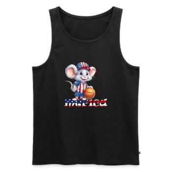 Merica Independence Day 4th of July Baseball Mouse - Men's Premium Organic Tank Top - black - Front - AI Model Male 178 light (178cm)