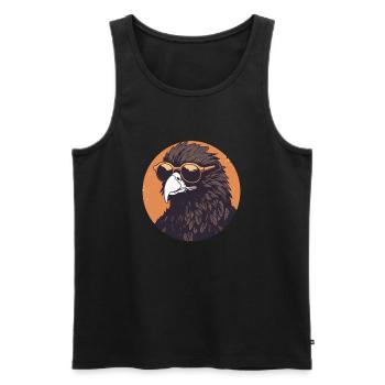 Adler mit Sonnenbrille, Falke, Vogel - Männer Premium Bio Tank Top - Schwarz - Vorne - Michal (187cm)