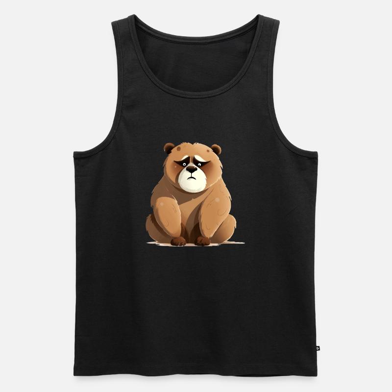 Bibi der mürrische Bär - Männer Premium Bio Tank Top - Schwarz