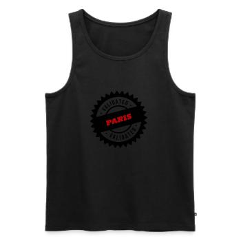 PARIS CERTIFIE - Débardeur bio Premium Homme - noir - Devant - AI Model Male 178 light (178cm)