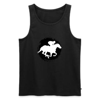 Reiter, Pferd - Männer Premium Bio Tank Top - Schwarz - Vorne - Michal (187cm)