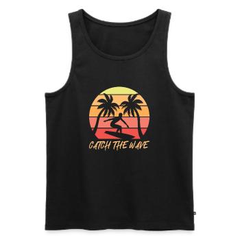 Surfer - Männer Premium Bio Tank Top - Schwarz - Vorne - AI Model Male 178 light (178cm)