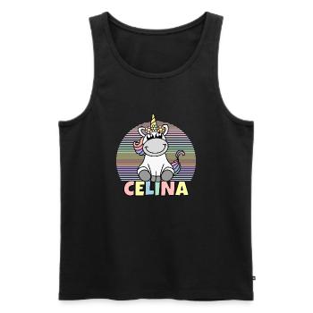 Celina Einhorn Name - Männer Premium Bio Tank Top - Schwarz - Vorne - AI Model Male 178 light (178cm)