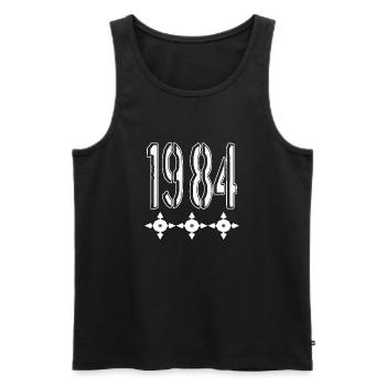 1984 caméra de surveillance complot filmé - Débardeur bio Premium Homme - noir - Devant - AI Model Male 178 light (178cm)