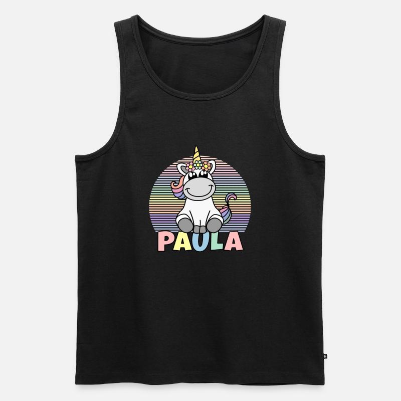 Paula Einhorn Name - Männer Premium Bio Tank Top - Schwarz