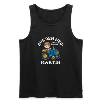 Martin Vorname Traktor - Männer Premium Bio Tank Top - Schwarz - Vorne - Michal (187cm)