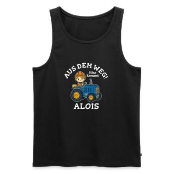 Alois Vorname Traktor - Männer Premium Bio Tank Top - Schwarz - Vorne - Michal (187cm)