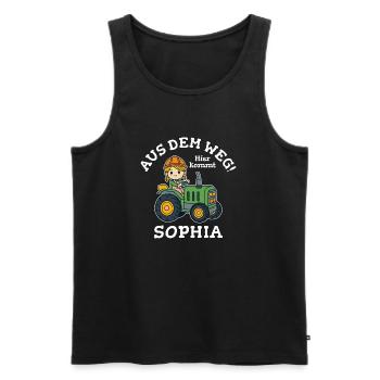 Sophia Name Traktor - Männer Premium Bio Tank Top - Schwarz - Vorne - Michal (187cm)