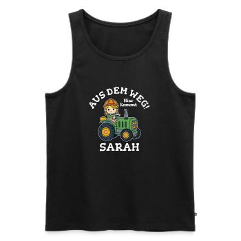 Sarah Name Traktor - Männer Premium Bio Tank Top - Schwarz - Vorne - Michal (187cm)