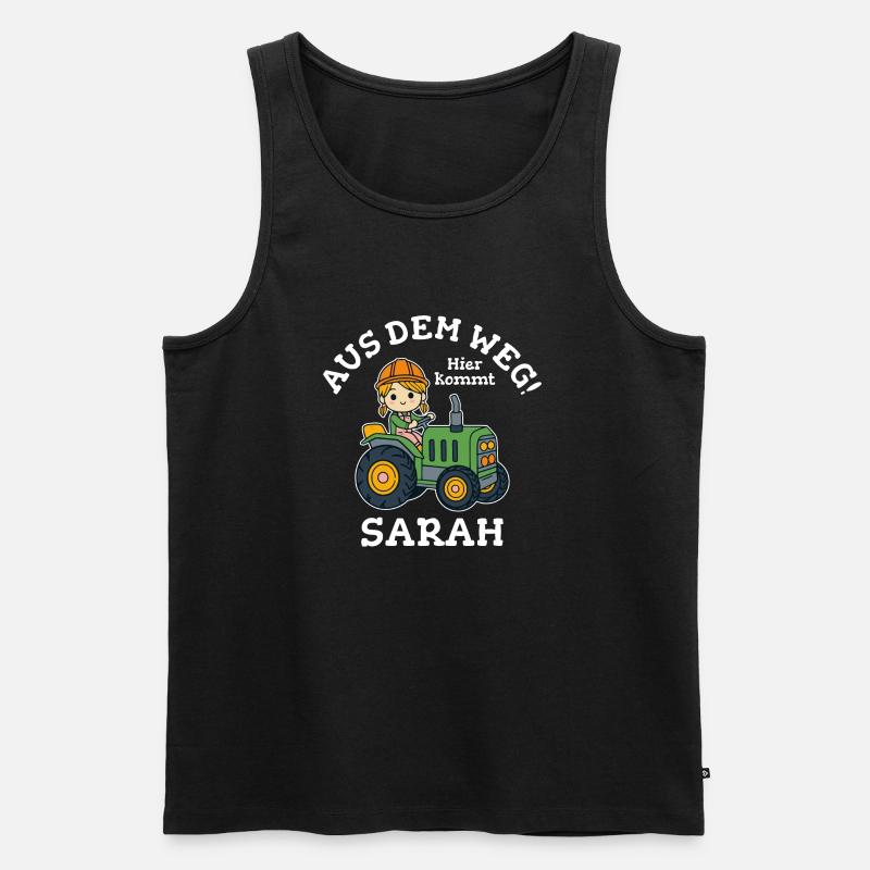 Sarah Name Traktor - Männer Premium Bio Tank Top - Schwarz