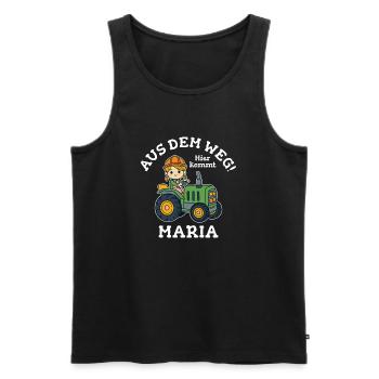 Maria Name Traktor - Männer Premium Bio Tank Top - Schwarz - Vorne - Michal (187cm)