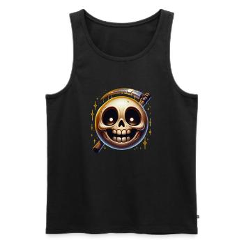 Un style qui fait froid dans le dos ! 💀 T-shirt squelette - Débardeur bio Premium Homme - noir - Devant - Michal (187cm)