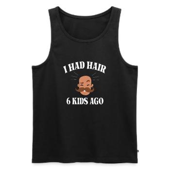 i had hair 6 kids ago Funny Bald Head Dad - Débardeur bio Premium Homme - noir - Devant - Michal (187cm)