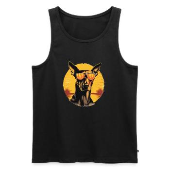 Dobermann 2 - Männer Premium Bio Tank Top - Schwarz - Vorne - Michal (187cm)