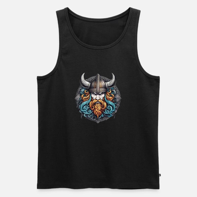 Wikinger Odin Thor Walhalla - Männer Premium Bio Tank Top - Schwarz