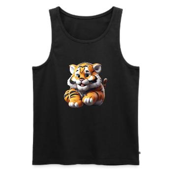 Enfant tigre - Débardeur bio Premium Homme - noir - Devant - AI Model Male 178 light (178cm)