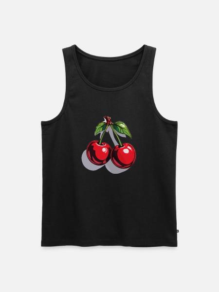 Red Cherry Cherries Cherries Cherry - Men's Premium Organic Tank Top - black