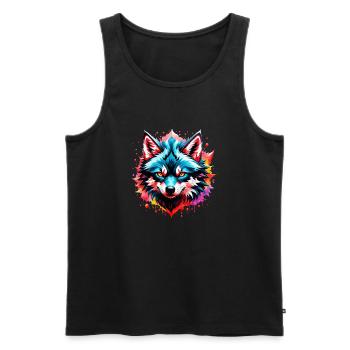 Wolf Tattoo - Men's Premium Organic Tank Top - black - Front - AI Model Male 178 light (178cm)