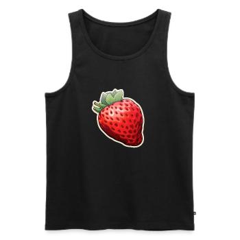 Erdbeere - Männer Premium Bio Tank Top - Schwarz - Vorne - AI Model Male 178 light (178cm)