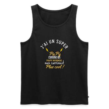 un papy carrément plus cool - Débardeur bio Premium Homme - noir - Devant - Michal (187cm)