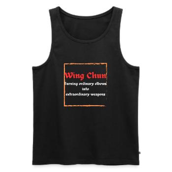 Wing Chun Elbows - Men's Premium Organic Tank Top - black - Front - AI Model Male 178 light (178cm)
