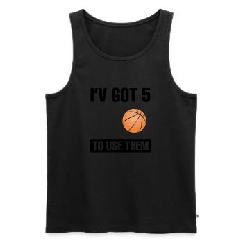 Basket-ball - Débardeur bio Premium Homme - noir - Devant - AI Model Male 178 light (178cm)