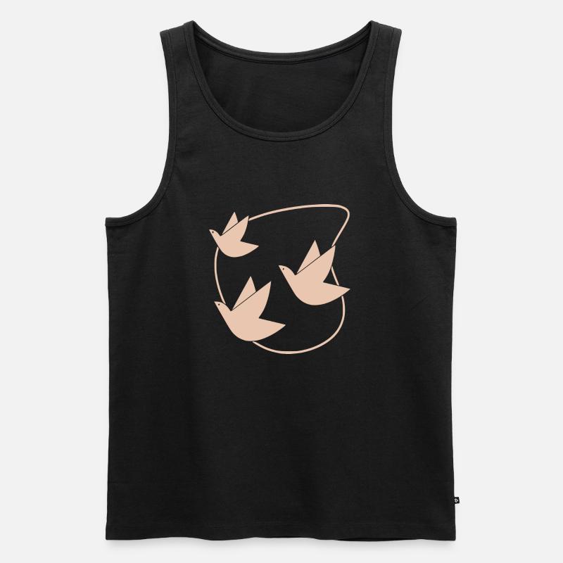 Vögel - Männer Premium Bio Tank Top - Schwarz
