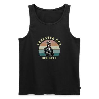 Coolster Opa der Welt - Geschenkidee - Männer Premium Bio Tank Top - Schwarz - Vorne - Michal (187cm)