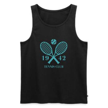 1942 Tennisclub - Männer Premium Bio Tank Top - Schwarz - Vorne - Michal (187cm)