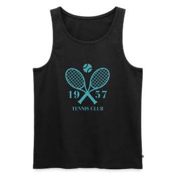 1957 tennis club - Débardeur bio Premium Homme - noir - Devant - Michal (187cm)