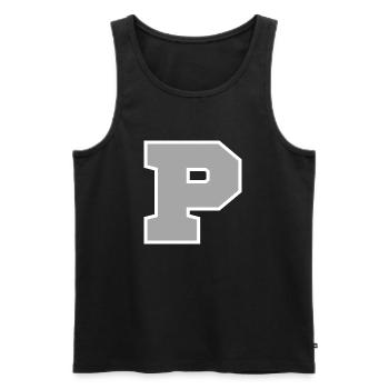 Letter p sport - Men's Premium Organic Tank Top - black - Front - AI Model Male 178 light (178cm)