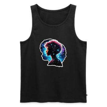 Silhouette / Forest / Portrait / Trees / Person - Men's Premium Organic Tank Top - black - Front - Michal (187cm)