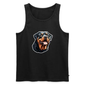 Rottweilerkopf - Men's Premium Organic Tank Top - black - Front - Michal (187cm)