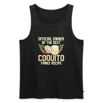 Best Coquito Family Recipe Rum Drink Coconut Puert - Men's Premium Organic Tank Top - black - Front - AI Model Male 178 light (178cm)
