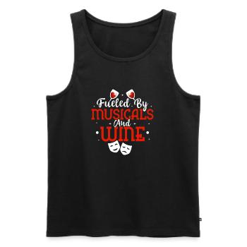 Fueled By Musicals And Wine Singing Theater - Men's Premium Organic Tank Top - black - Front - Michal (187cm)