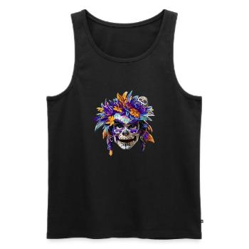Skull native women - Débardeur bio Premium Homme - noir - Devant - AI Model Male 178 light (178cm)