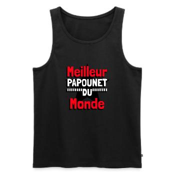 Meilleur papounet du monde - Débardeur bio Premium Homme - noir - Devant - AI Model Male 178 light (178cm)