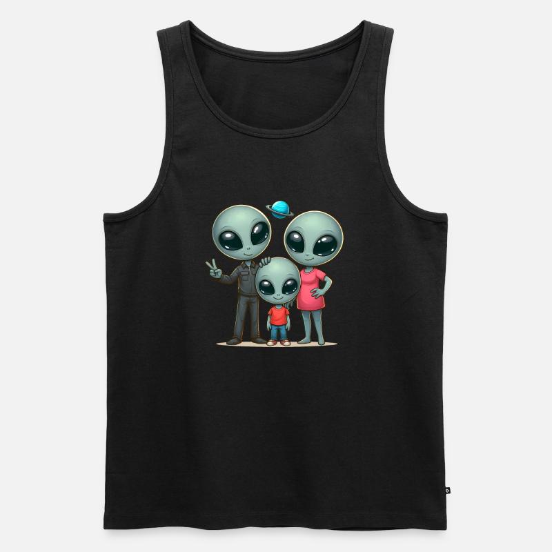 Alien Familie - Männer Premium Bio Tank Top - Schwarz