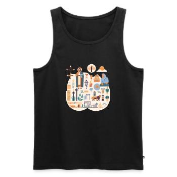 biblique 5 - Débardeur bio Premium Homme - noir - Devant - Michal (187cm)