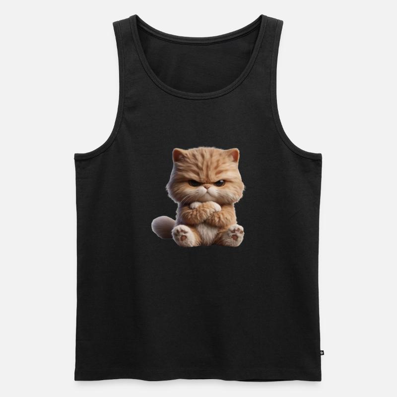 Chat Grim 1 - Débardeur bio Premium Homme - noir