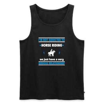 I'm not addicted to horseback riding - Men's Premium Organic Tank Top - black - Front - Michal (187cm)