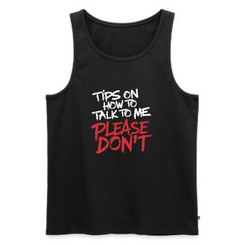 Introverti et sans conversation - Débardeur bio Premium Homme - noir - Devant - AI Model Male 178 light (178cm)
