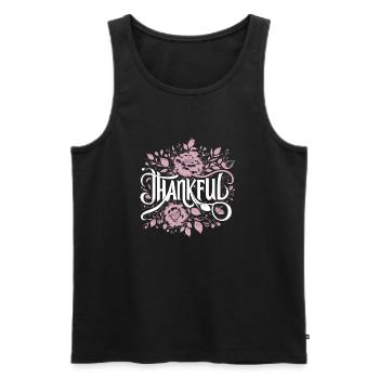 Thankful Dankbar Dankbarkeit - Männer Premium Bio Tank Top - Schwarz - Vorne - AI Model Male 178 light (178cm)