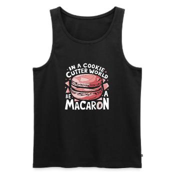 Be unique like a macaron - Men's Premium Organic Tank Top - black - Front - Michal (187cm)
