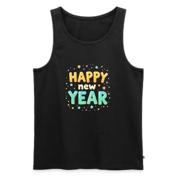 Frohes neues Jahr Halloween-Design für Damen - Männer Premium Bio Tank Top - Schwarz - Vorne - Michal (187cm)